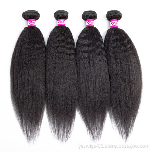 100% Cuticle Aligned Virgin Brazilian Yaki Style Hair One Bundle 10A Quality Mink Brazilian Human Hair Extensions Kinky Straight